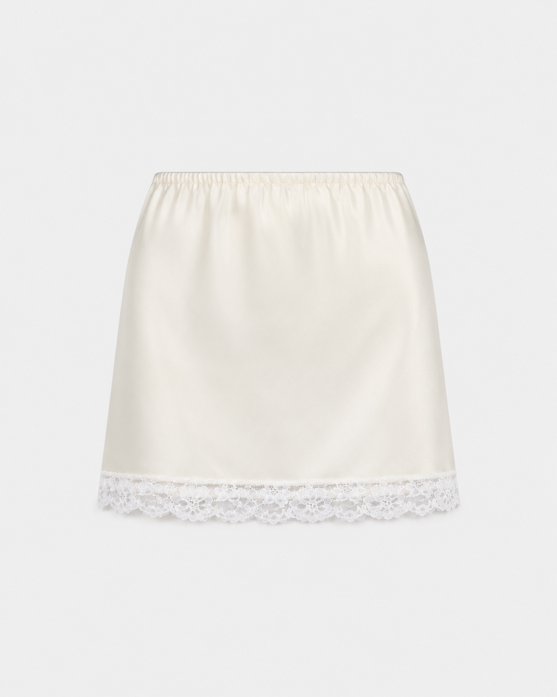 Silk Lace Skirt - Ivory