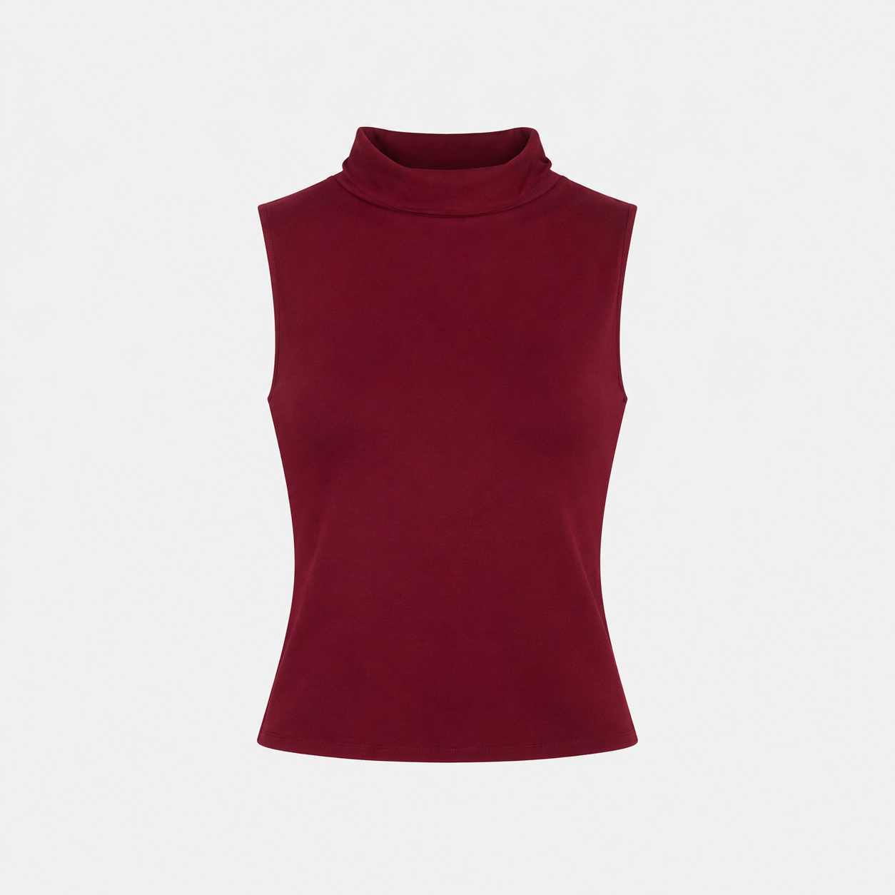Handmade sleeveless mock-neck top
