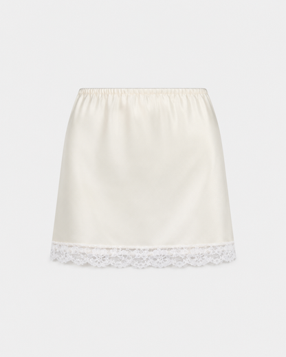 Silk Lace Skirt - Ivory